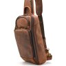 Кожаный винтажный рюкзак-слинг на одно плечо коричневого цвета TARWA (21661) - 7