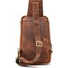 Кожаный винтажный рюкзак-слинг на одно плечо коричневого цвета TARWA (21661) - 9