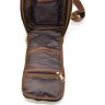 Кожаный винтажный рюкзак-слинг на одно плечо коричневого цвета TARWA (21661) - 10