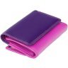 Кожаный женский кошелек фиолетового-розового цвета с монетницей Visconti Biola 68874 - 10