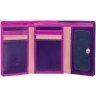 Шкіряний жіночий гаманець фіолетового-рожевого кольору з монетницею Visconti Biola 68874 - 11