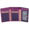 Кожаный женский кошелек фиолетового-розового цвета с монетницей Visconti Biola 68874 - 2