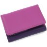 Кожаный женский кошелек фиолетового-розового цвета с монетницей Visconti Biola 68874 - 4