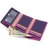 Кожаный женский кошелек фиолетового-розового цвета с монетницей Visconti Biola 68874 - 6