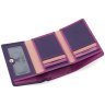 Кожаный женский кошелек фиолетового-розового цвета с монетницей Visconti Biola 68874 - 7