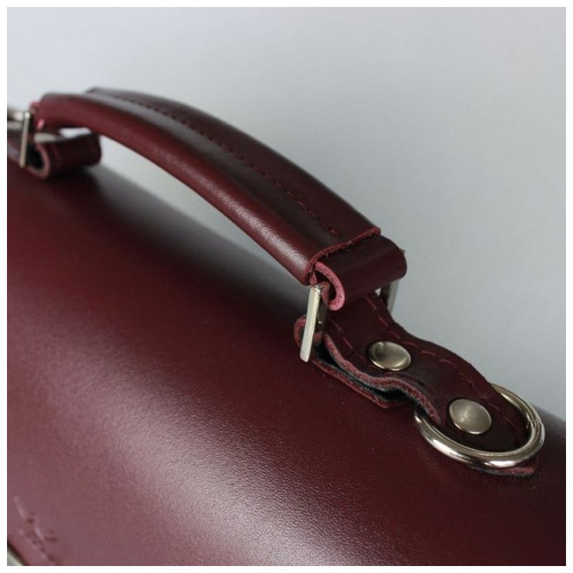 Жіноча шкіряна бордова сумка з плечовою лямкою BlankNote Classic 78974