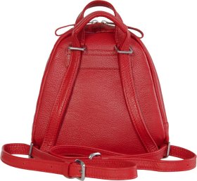 Красный женский рюкзак маленького размера из натуральной кожи на молнии Issa Hara (27086) - 2