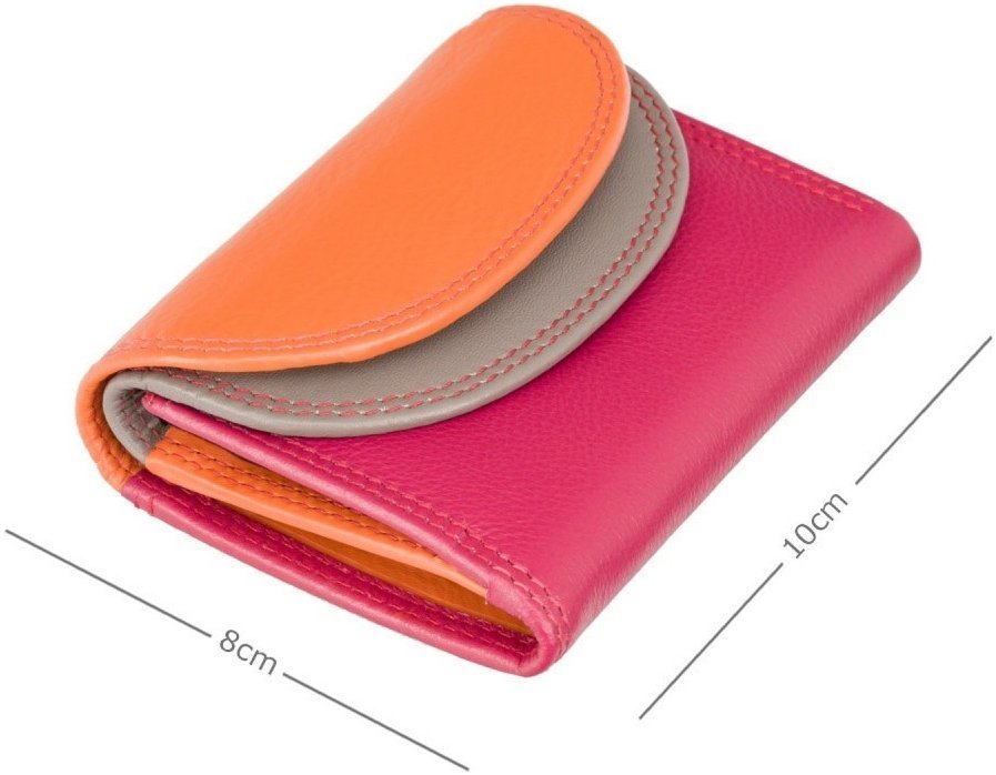 Різнокольоровий жіночий гаманець маленького розміру з натуральної шкіри RFID - Visconti Zanzibar 69174