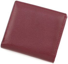 Бордовий жіночий гаманець з фактурної шкіри на кнопці ST Leather (15323)