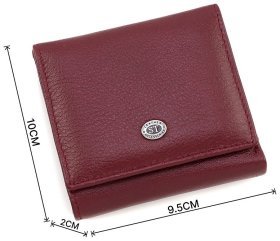 Бордовий жіночий гаманець з фактурної шкіри на кнопці ST Leather (15323)