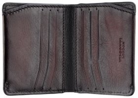Вертикальное мужское портмоне из натуральной кожи коричневого цвета без монетницы Visconti 79474