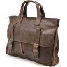 Чоловіча сумка портфель для ноутбука з натуральної коричневої шкіри крейзі хорс TARWA (21742) - 1