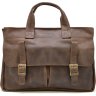 Мужская сумка-портфель для ноутбука из натуральной коричневой кожи крейзи хорс TARWA (21742) - 3