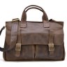 Чоловіча сумка портфель для ноутбука з натуральної коричневої шкіри крейзі хорс TARWA (21742) - 4
