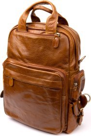 Мужская сумка-трансформер из натуральной кожи рыжего цвета Vintage (20361)
