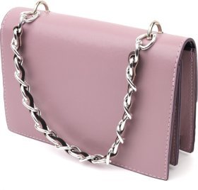 Розовая женская сумка из кожзаменителя с ремешком-цепочкой на плечо Vintage (18704)