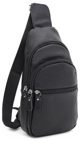 Черная мужская сумка-рюкзак среднего размера из натуральной кожи флотар Keizer 71675