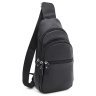 Черная мужская сумка-рюкзак среднего размера из натуральной кожи флотар Keizer 71675 - 1