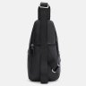 Чорна чоловіча сумка-рюкзак середнього розміру з натуральної шкіри флотар Keizer 71675 - 3