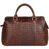 Элегантная деловая сумка коричневого цвета с тиснением под крокодила VINTAGE STYLE (14557) - 3