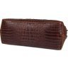 Элегантная деловая сумка коричневого цвета с тиснением под крокодила VINTAGE STYLE (14557) - 4