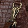 Элегантная деловая сумка коричневого цвета с тиснением под крокодила VINTAGE STYLE (14557) - 6