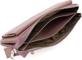 Темно-пудровый женский кошелек-клатч из натуральной кожи на змейке Marco Coverna (17083)