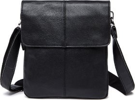 Классическая мужская сумка планшет черного цвета VINTAGE STYLE (14884)