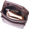 Коричневая мужская сумка-барсетка из натуральной фактурной кожи с ручкой Vintage (2421276) - 5