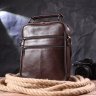 Коричневая мужская сумка-барсетка из натуральной фактурной кожи с ручкой Vintage (2421276) - 8