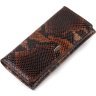 Лакированный женский кошелек коричневого цвета из натуральной кожи с тиснением под змею CANPELLINI (2421711) - 1
