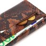 Лакированный женский кошелек коричневого цвета из натуральной кожи с тиснением под змею CANPELLINI (2421711) - 5