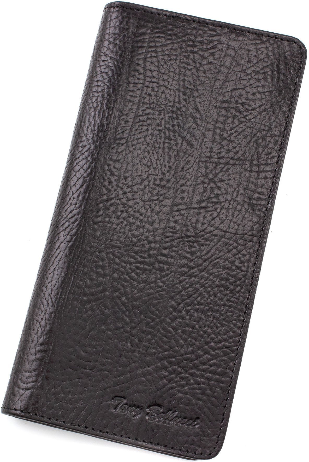 Стильний купюрник чорного кольору з фактурної шкіри Tony Bellucci (10564)