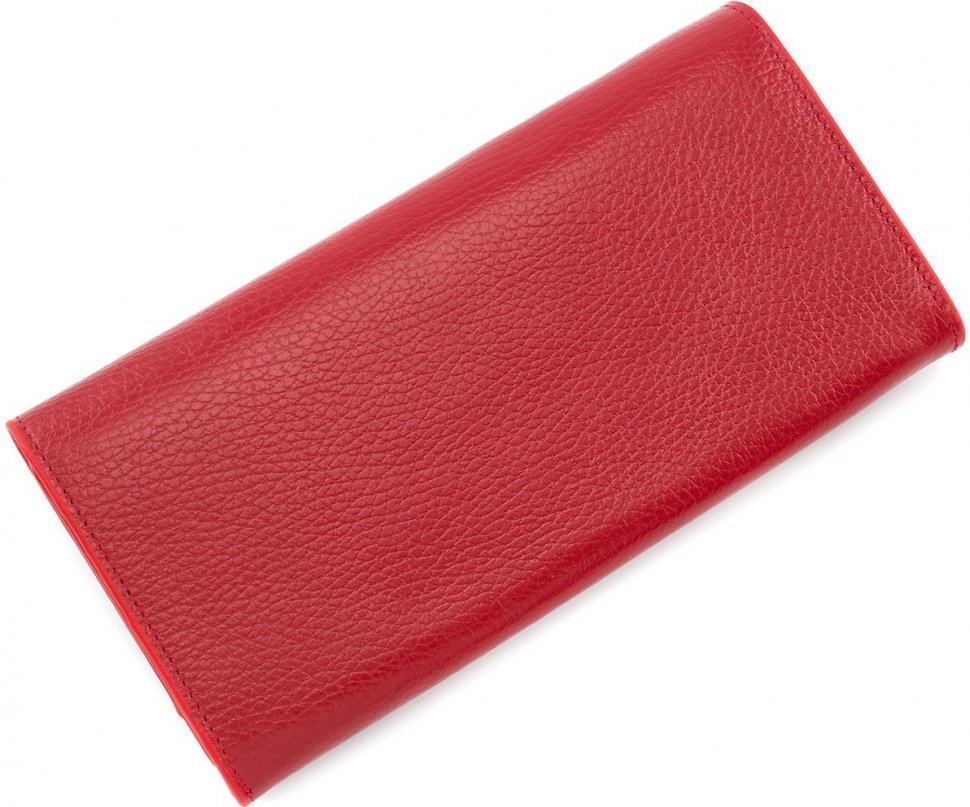 Красный кошелек-клатч крупного размера из натуральной кожи Tony Bellucci (10598)