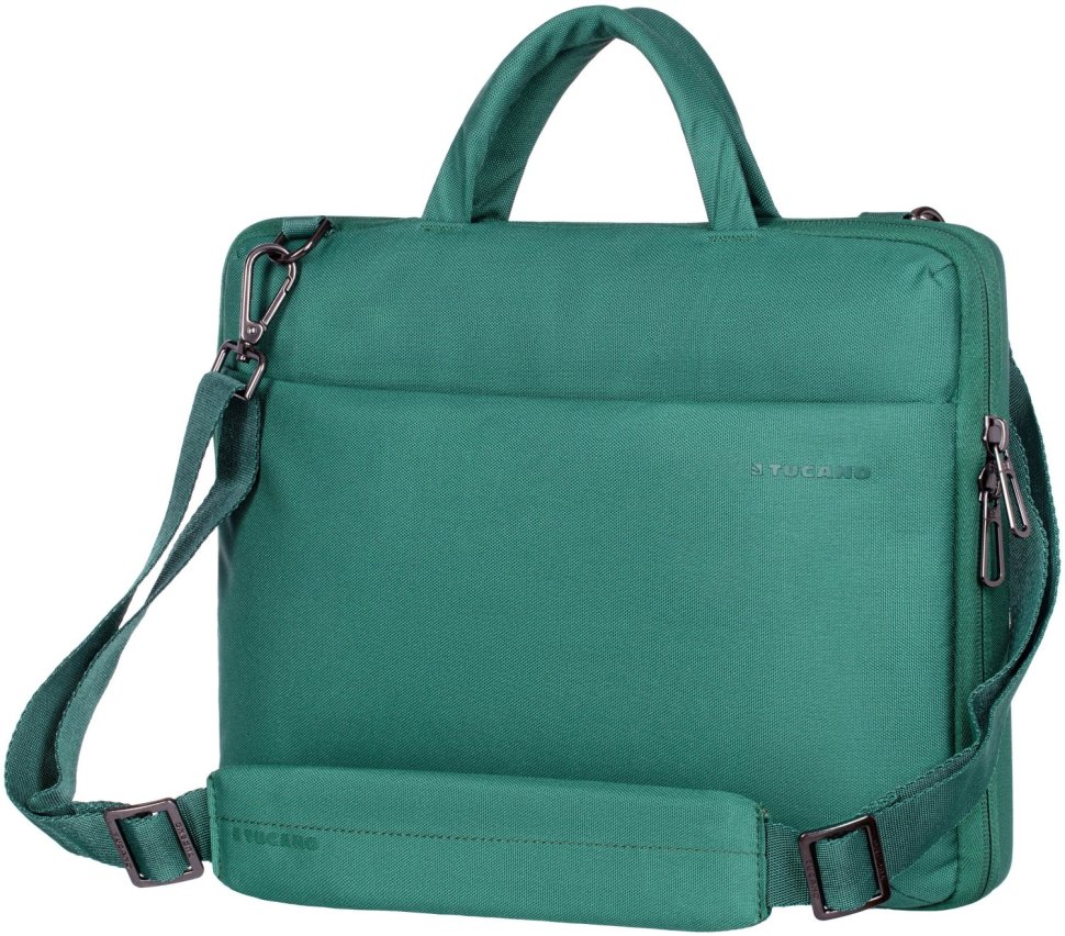 Женская компактная сумка на каждый день из полиэстера для ноутбука до 14" зеленого цвета Tucano Darkolor 103475 modnotak фото №11