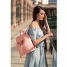 Женский рюкзак розового цвета из фактурной кожи BlankNote Олсен (12834) - 8
