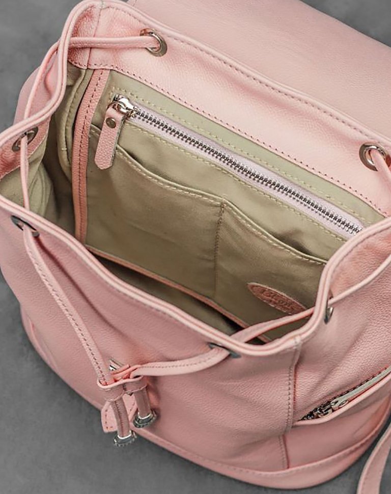 Жіночий рюкзак рожевого кольору з фактурної шкіри BlankNote Олсен (12834)
