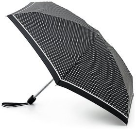 Мини зонт женский Fulton Tiny-2 L501 Classics Mini Spot (механика, складной, черный в белый горошек) 93875