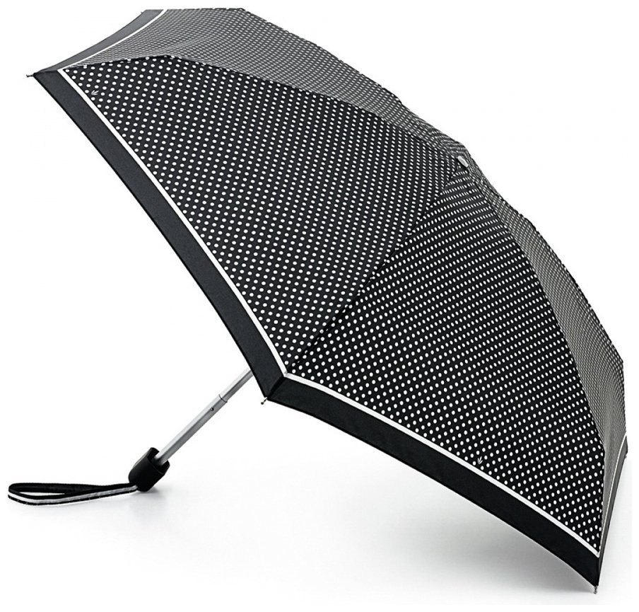 Мини зонт женский Fulton Tiny-2 L501 Classics Mini Spot (механика, складной, черный в белый горошек) 93875 modnotak фото №1