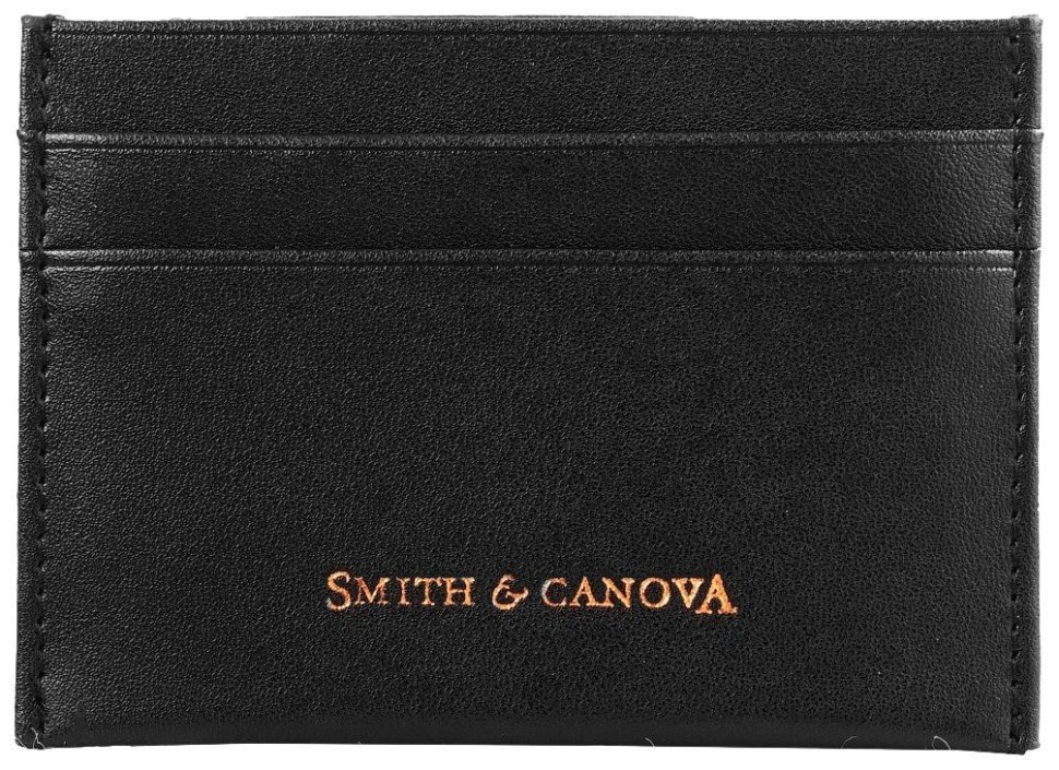 Подарунковий набір зі шкіряного чоловічого портмоне та картхолдера Smith & Canova чорного кольору 93975 modnotak фото №6