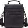 Черная вертикальная мужская сумка-барсетка из натуральной кожи Vintage (20367) - 4