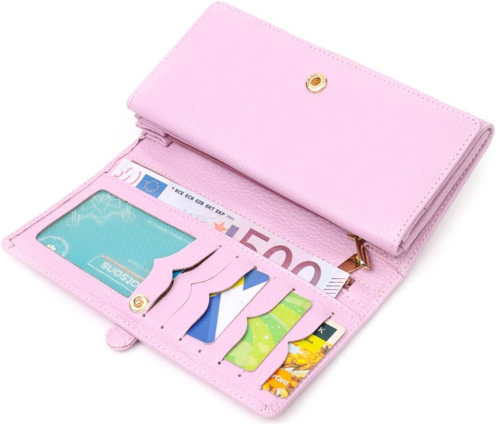 Рожевий жіночий гаманець великого розміру з натуральної шкіри Tony Bellucci (2421958)