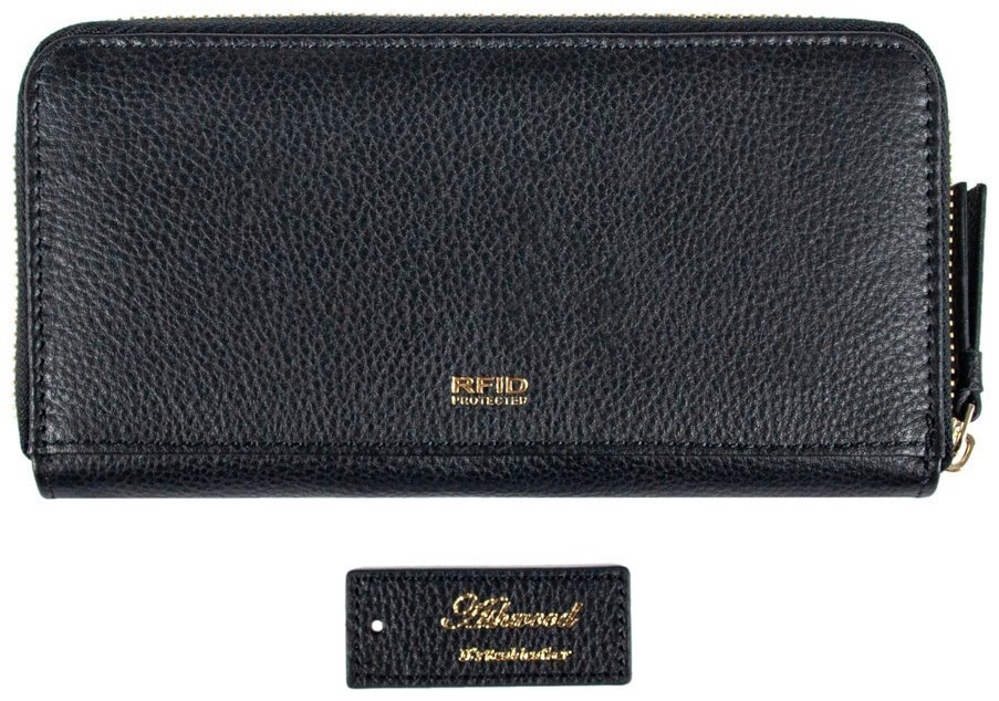 Вместительный женский кошелек из натуральной фактурной кожи с RFID-хащитой Ashwood J51 94175 черного цвета фото №2 Вместительный женский кошелек из натуральной фактурной кожи с RFID-хащитой Ashwood J51 94175 черного цвета modnotak фото №2