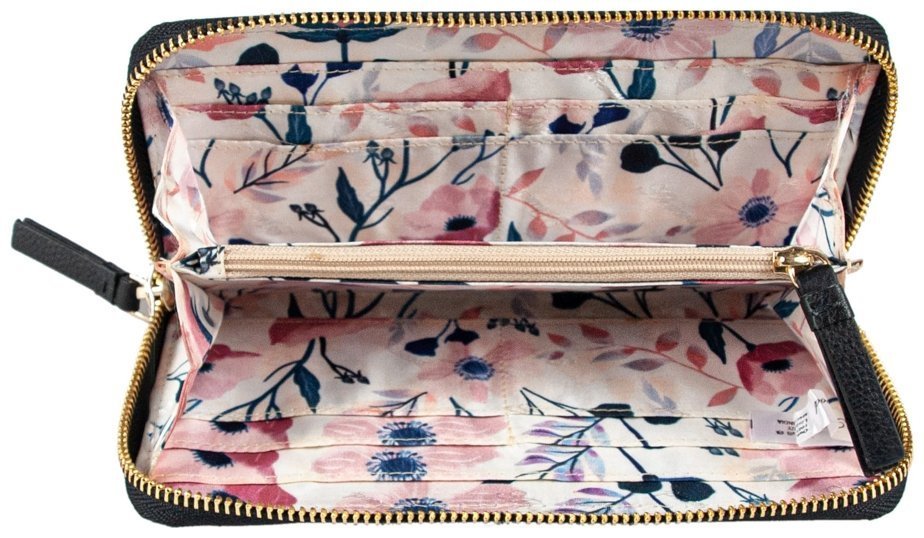 Вместительный женский кошелек из натуральной фактурной кожи с RFID-хащитой Ashwood J51 94175 черного цвета фото №3 Вместительный женский кошелек из натуральной фактурной кожи с RFID-хащитой Ashwood J51 94175 черного цвета modnotak фото №3