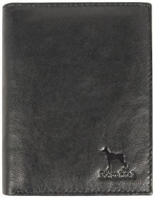 Мужское кожаное портмоне без застежки с монетницей и RFID-защитой Ridgeback JBNC 94275 черного цвета