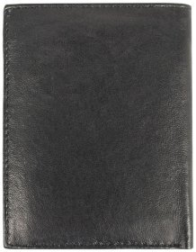 Мужское кожаное портмоне без застежки с монетницей и RFID-защитой Ridgeback JBNC 94275 черного цвета