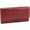 Кожний просторий гаманець червоного кольору з тисненням під крокодила Tony Bellucci (10771) - 1