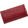 Кожний просторий гаманець червоного кольору з тисненням під крокодила Tony Bellucci (10771) - 3