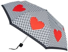 Женский складной зонт Fulton Minilite-2 L354 Love Heart Spot (механика, компактный, мультиколор, Великобритания) 94375