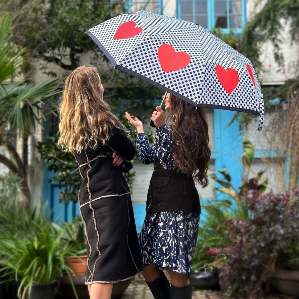 Женский складной зонт Fulton Minilite-2 L354 Love Heart Spot (механика, компактный, мультиколор, Великобритания) 94375 modnotak фото №2